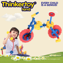 Brinquedos de conexão de plástico, mini brinquedos de jardim de bicicleta